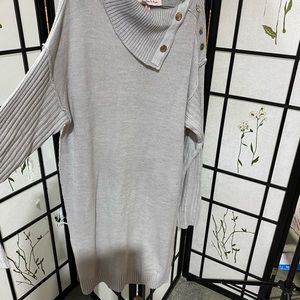 Gray sweater dress